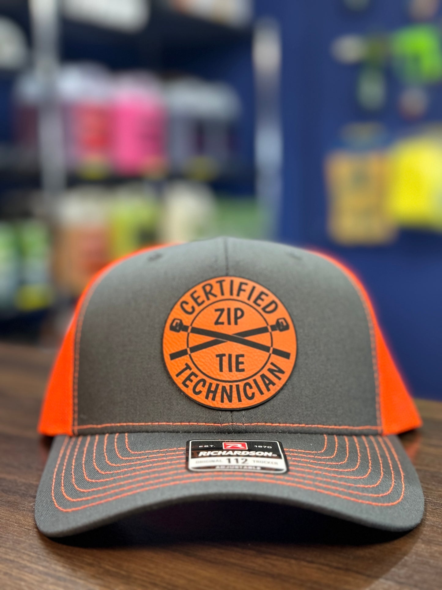 Certified Zip Tie Tech Orange and gray trucker