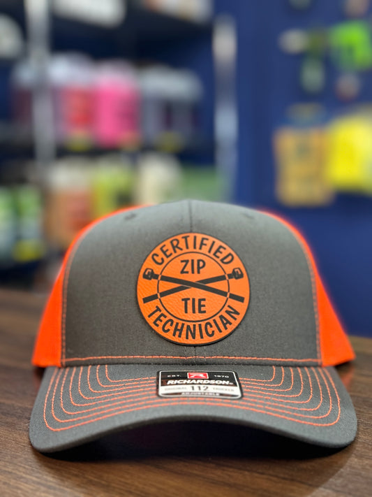 Certified Zip Tie Tech Orange and gray trucker