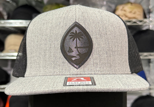 Black Guam Seal Gray and Black Trucker hat